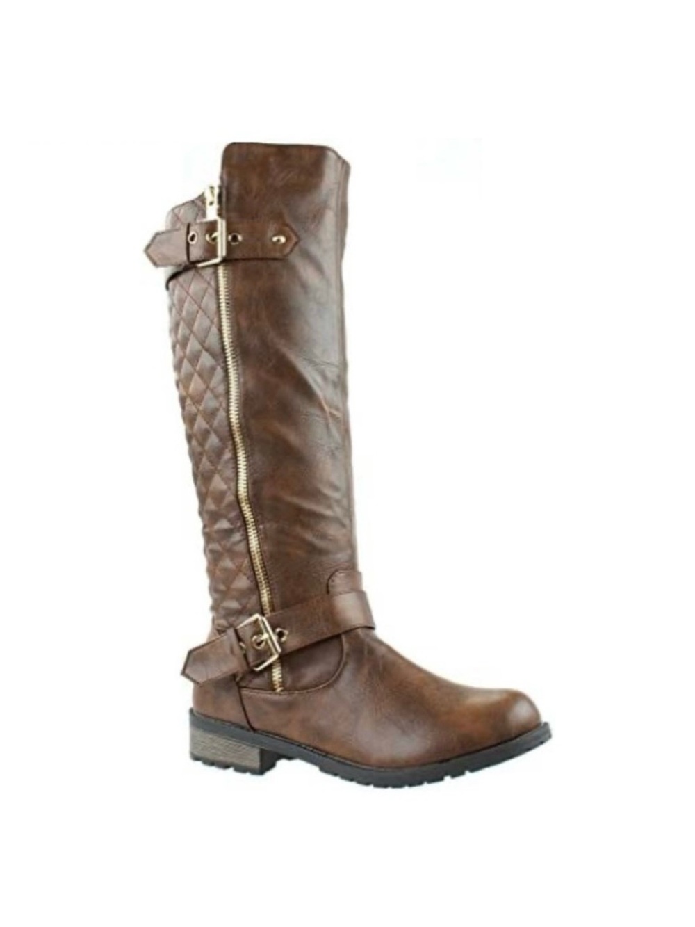 Knee High Quilted Motorcycle Boots